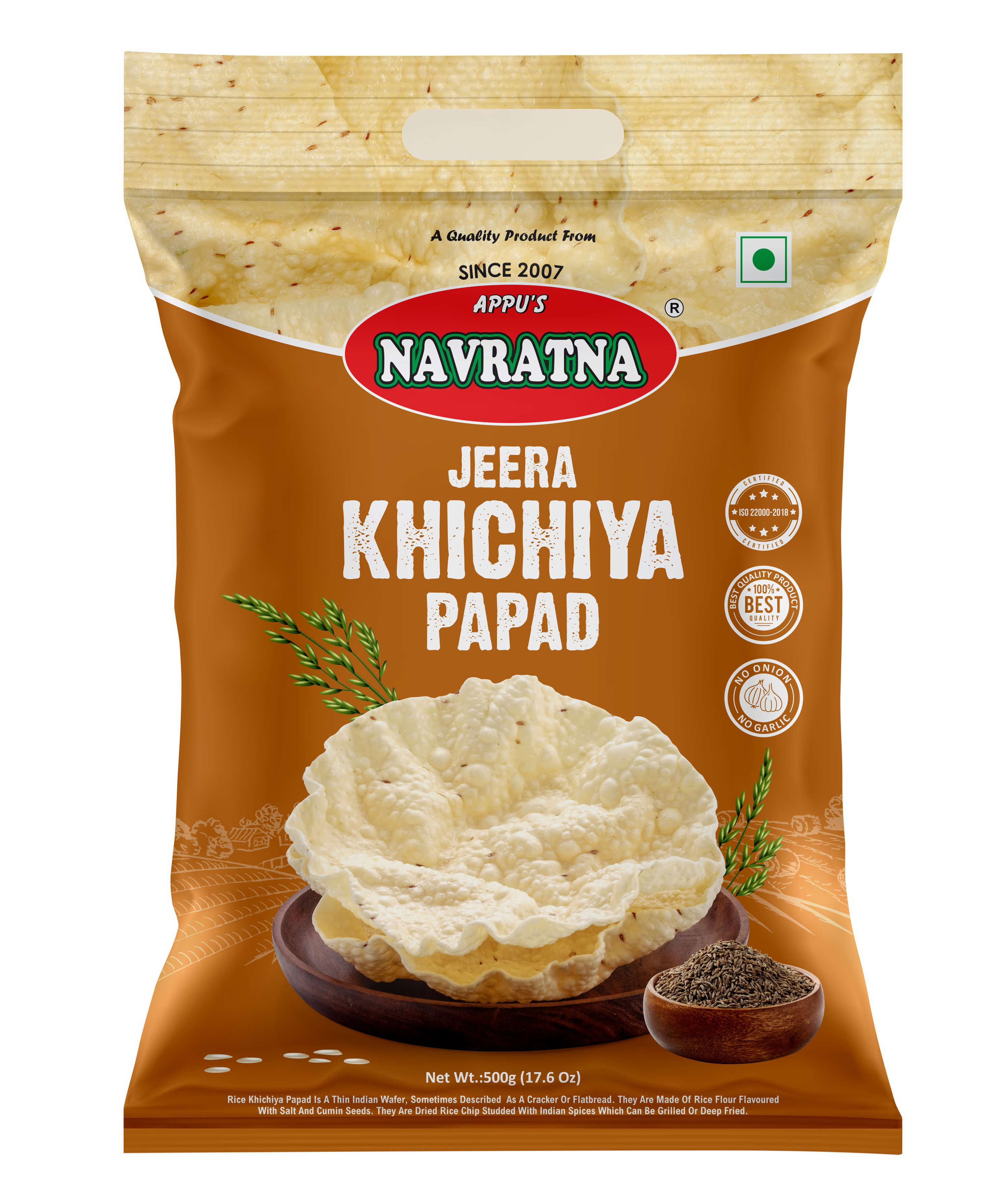 Jeera Khichiya Papad